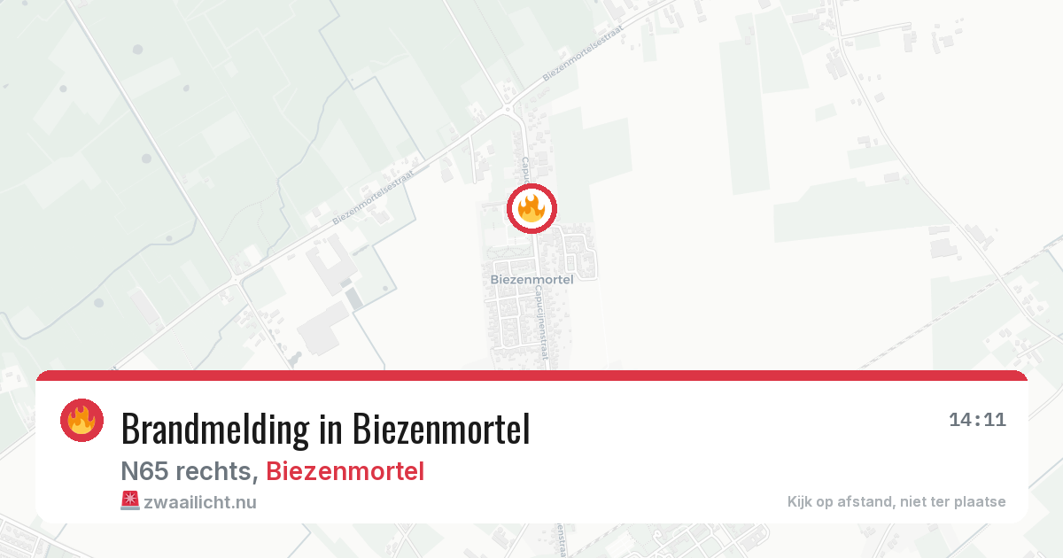 Brandmelding in Biezenmortel — 10 jul 2026
