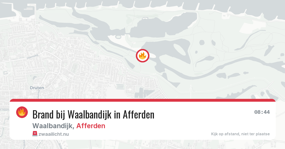 Brand bij Waalbandijk in Afferden — 18 jul 2026