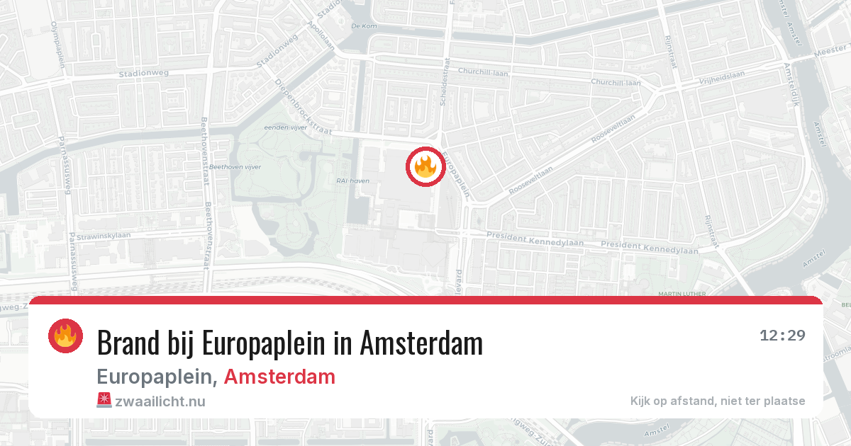 Brand bij Europaplein in Amsterdam — 23 jul 2026