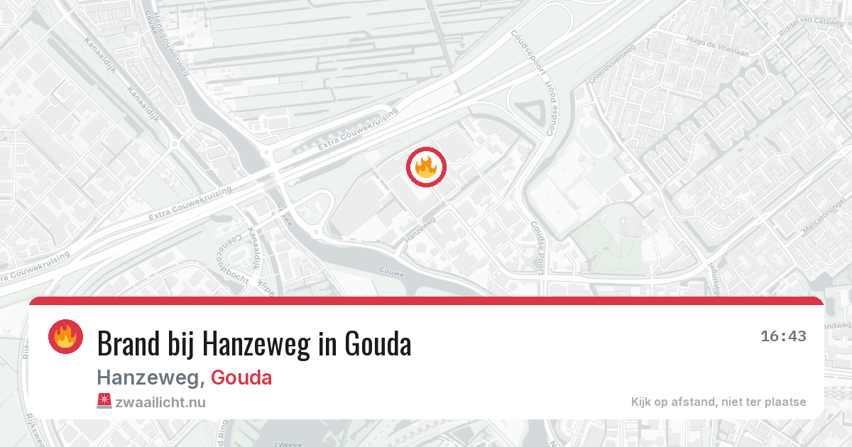 Brand bij Hanzeweg in Gouda — 22 jul 2026