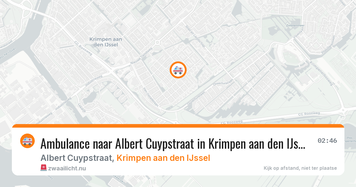 Ambulance naar Albert Cuypstraat in Krimpen aan den IJssel — 14 jul 2026