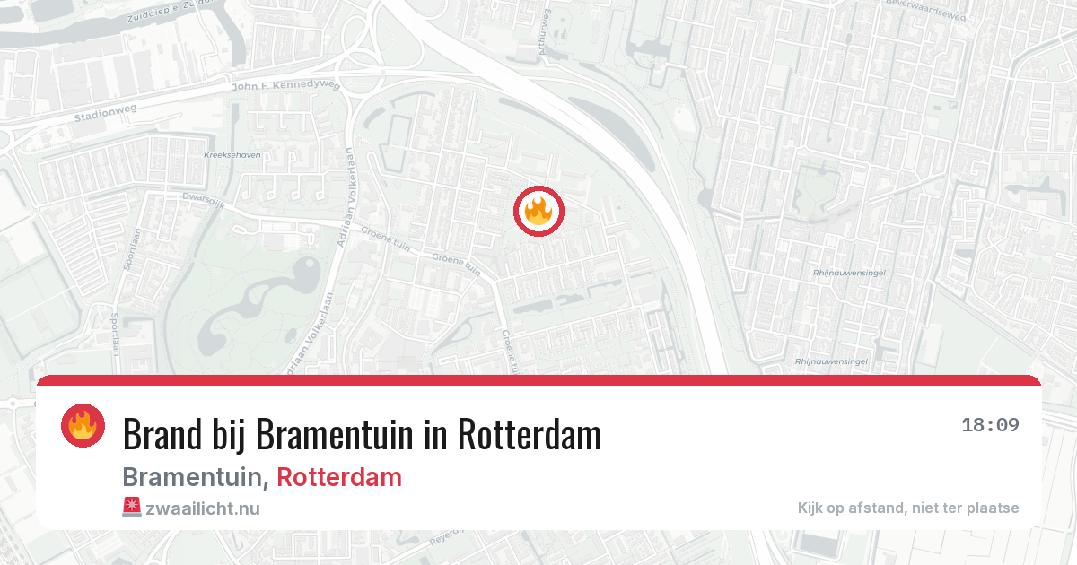 Brand bij Bramentuin in Rotterdam — 16 mei 2026