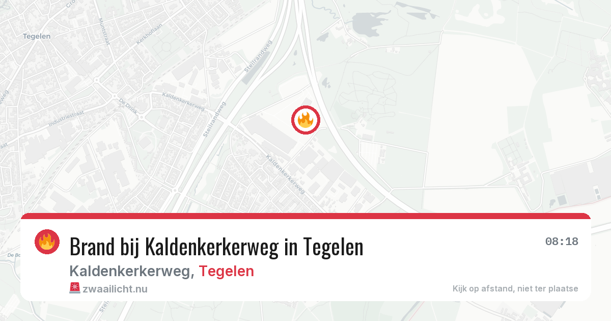 Brand bij Kaldenkerkerweg in Tegelen — 15 jul 2026