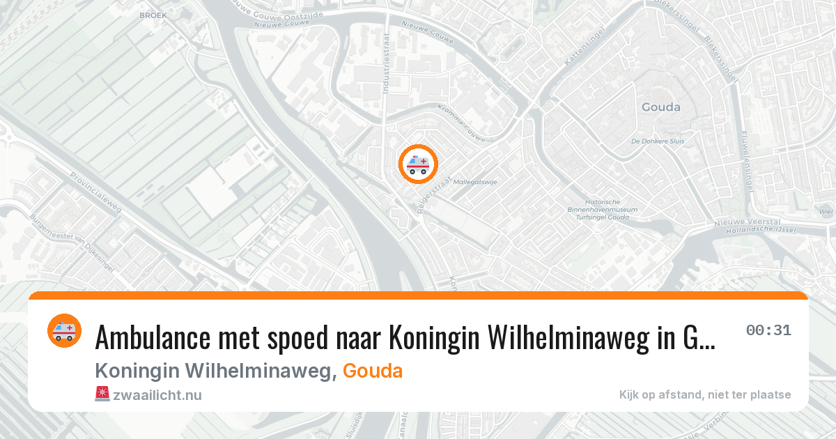 Ambulance met spoed naar Koningin Wilhelminaweg in Gouda — 8 mei 2026