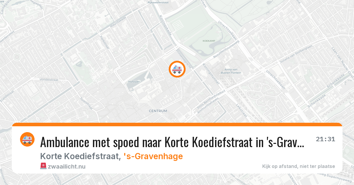 Ambulance met spoed naar Korte Koediefstraat in 's-Gravenhage — 20 mrt 2026