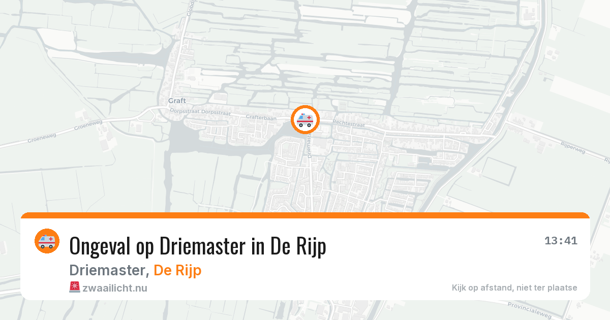 Ongeval op Driemaster in De Rijp — 16 jul 2026