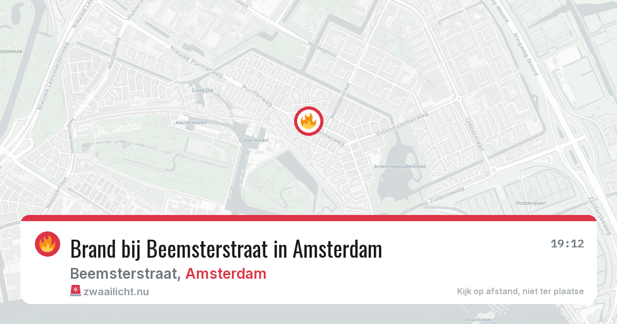 Brand bij Beemsterstraat in Amsterdam — 26 mrt 2026
