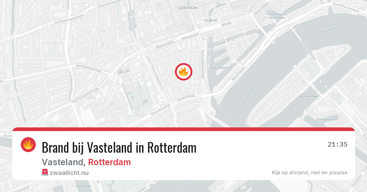 Brand bij Vasteland in Rotterdam — 15 mei 2026