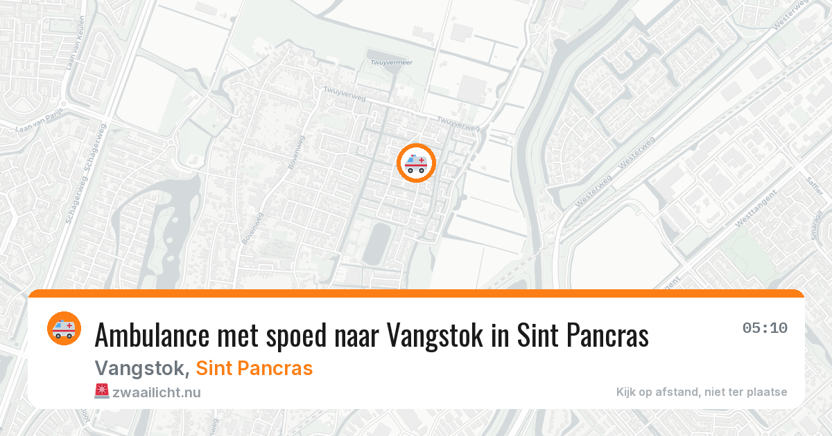 Ambulance met spoed naar Vangstok in Sint Pancras — 15 jul 2026