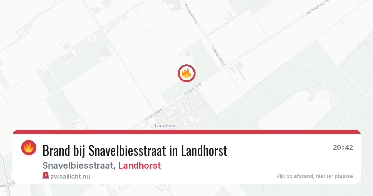 Brand bij Snavelbiesstraat in Landhorst — 8 apr 2026