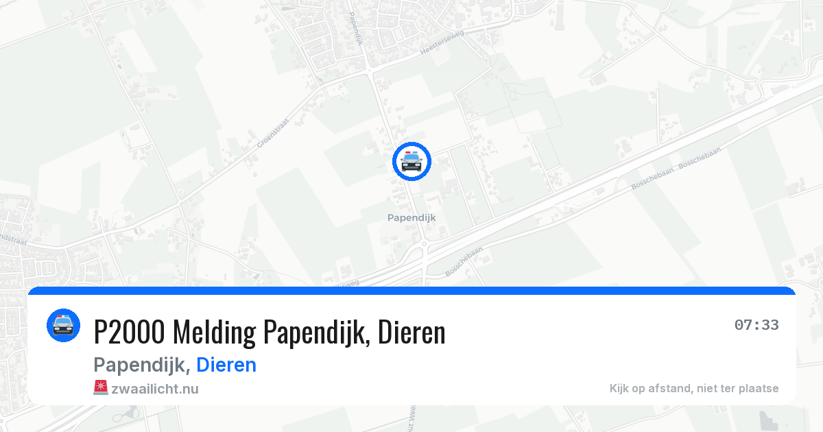 P2000 Melding Papendijk, Dieren — 12 mei 2026