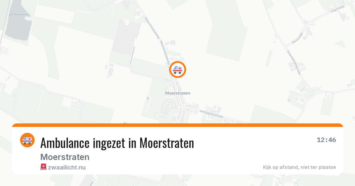 Ambulance ingezet in Moerstraten — 22 mei 2026