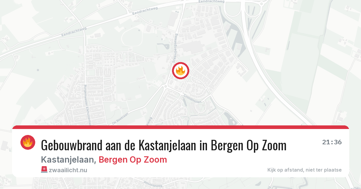 Gebouwbrand aan de Kastanjelaan in Bergen Op Zoom — 12 feb 2026