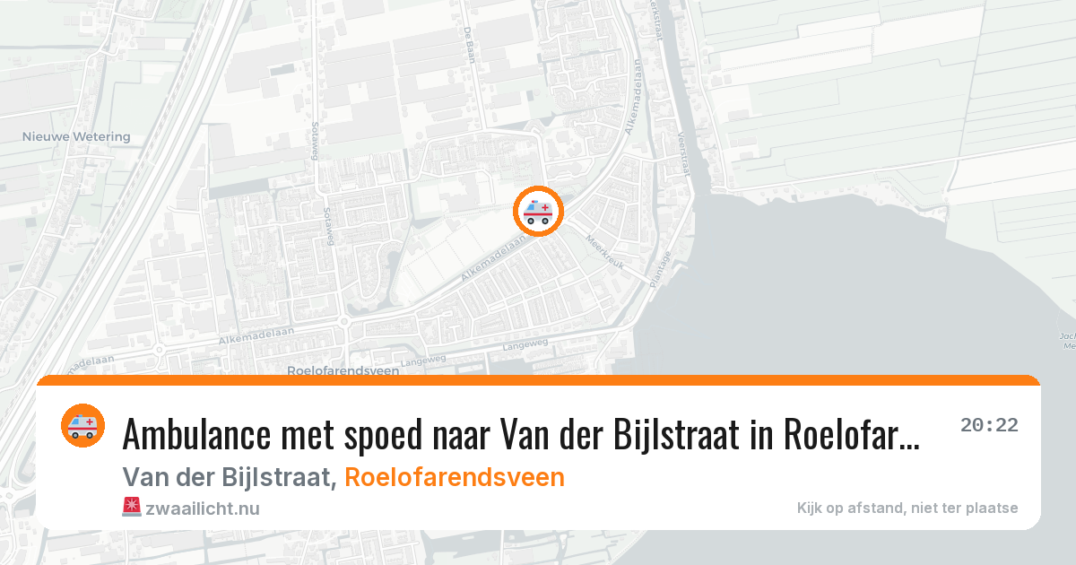 Ambulance met spoed naar Van der Bijlstraat in Roelofarendsveen — 10 mei 2026