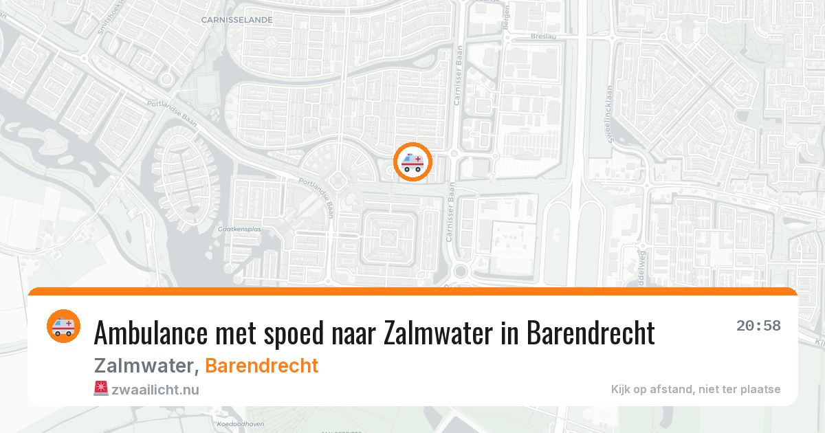 Ambulance met spoed naar Zalmwater in Barendrecht — 8 mei 2026