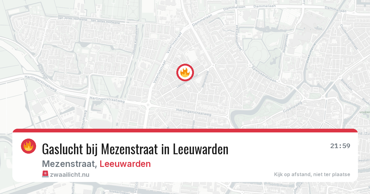 Gaslucht bij Mezenstraat in Leeuwarden — 17 jan 2026