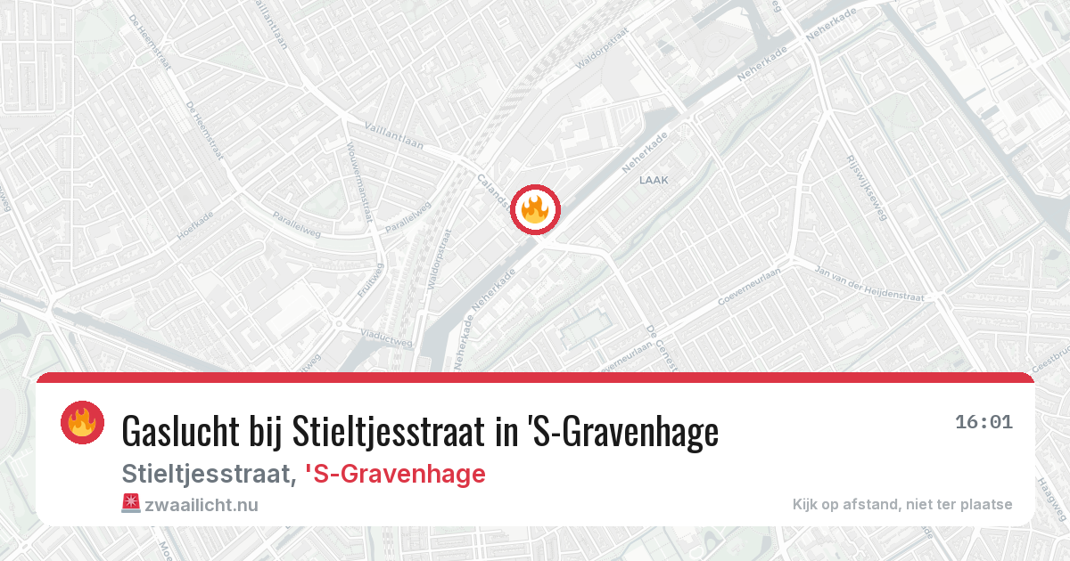 Gaslucht bij Stieltjesstraat in 'S-Gravenhage — 12 mrt 2026