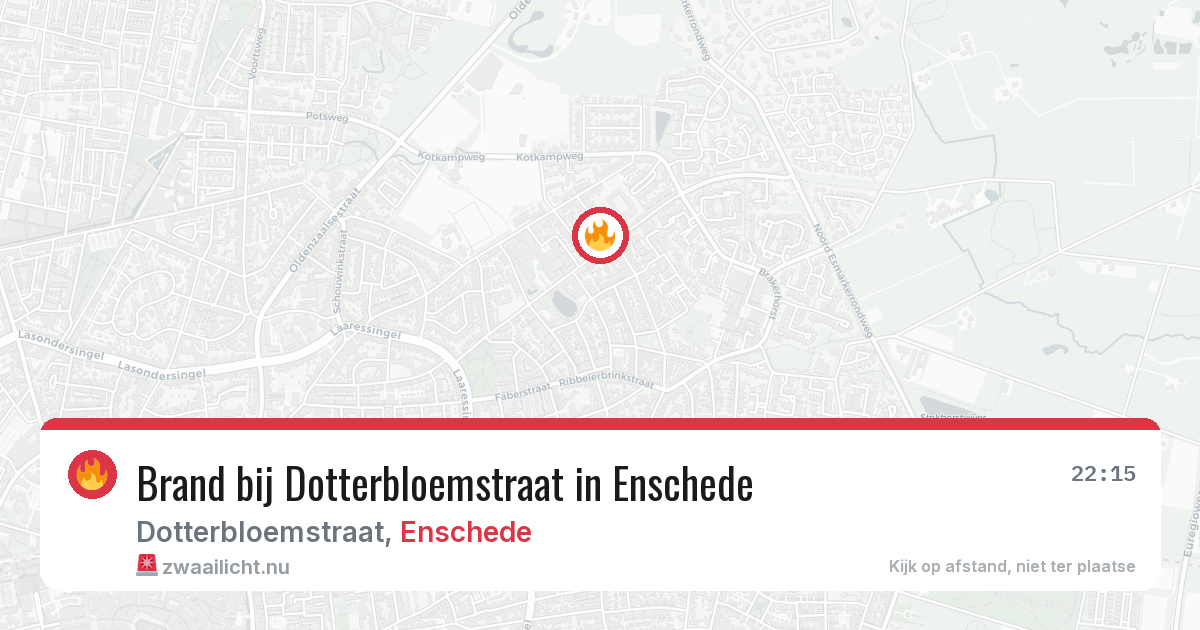 Brand bij Dotterbloemstraat in Enschede — 15 jul 2026