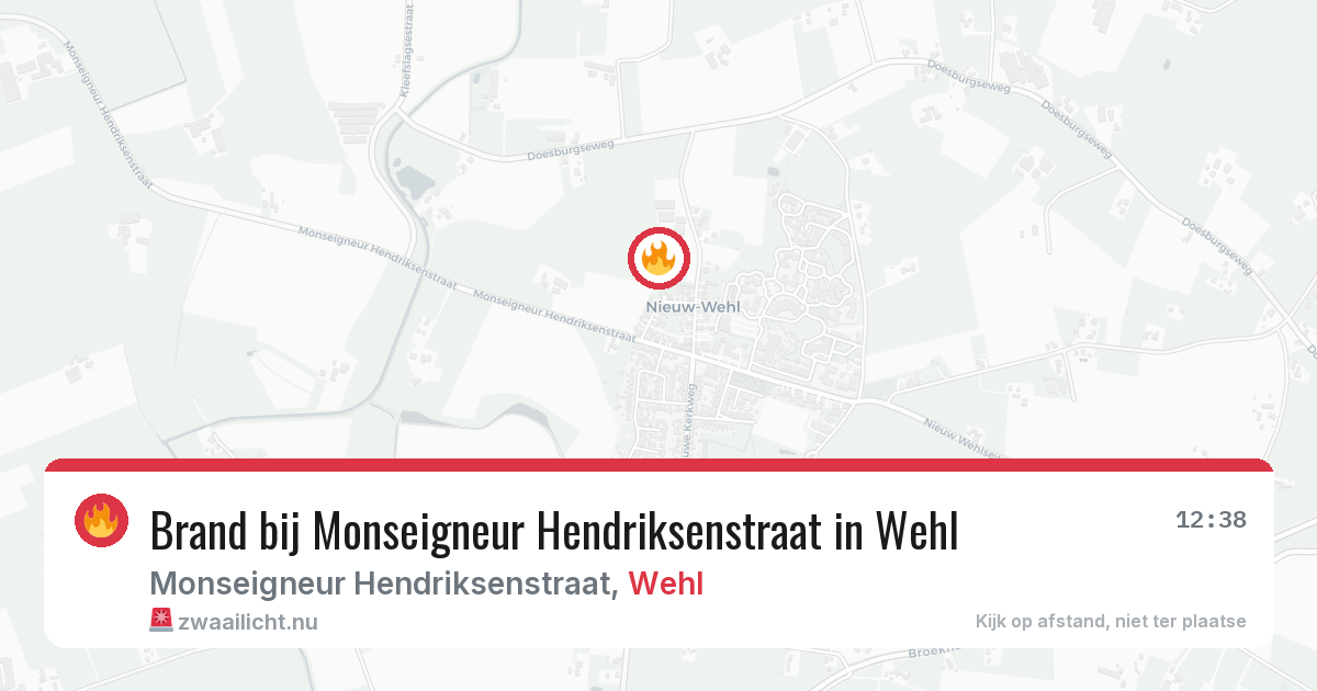 Brand bij Monseigneur Hendriksenstraat in Wehl — 20 jul 2026