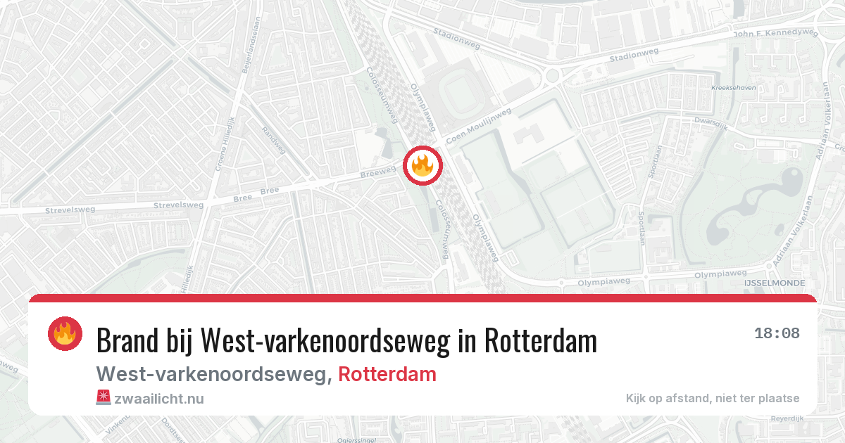 Brand bij West-varkenoordseweg in Rotterdam — 3 mrt 2026