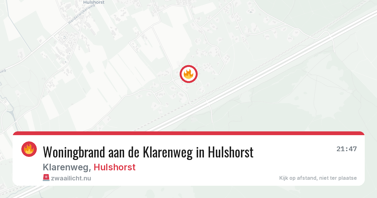 Woningbrand aan de Klarenweg in Hulshorst — 8 mei 2026