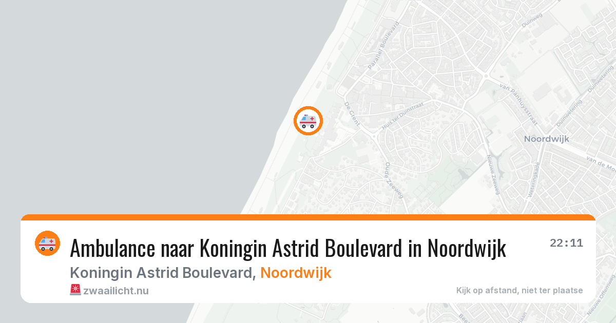 Ambulance naar Koningin Astrid Boulevard in Noordwijk — 24 mrt 2026