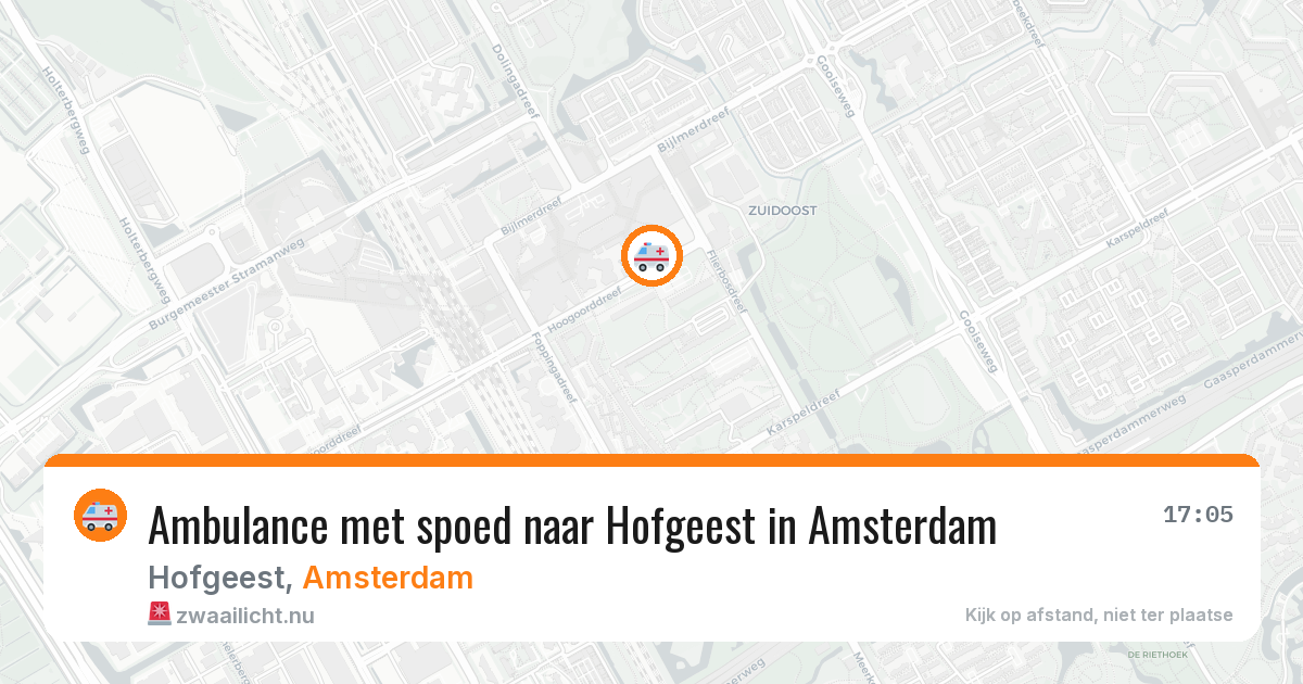 Ambulance met spoed naar Hofgeest in Amsterdam — 14 jul 2026