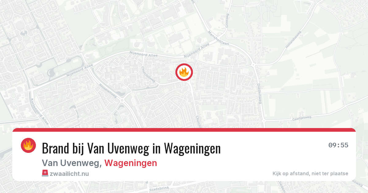 Brand bij Van Uvenweg in Wageningen — 17 jul 2026