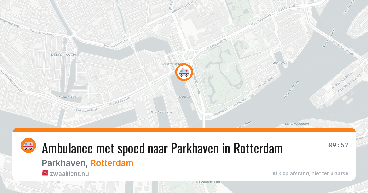 Ambulance met spoed naar Parkhaven in Rotterdam — 22 jul 2026