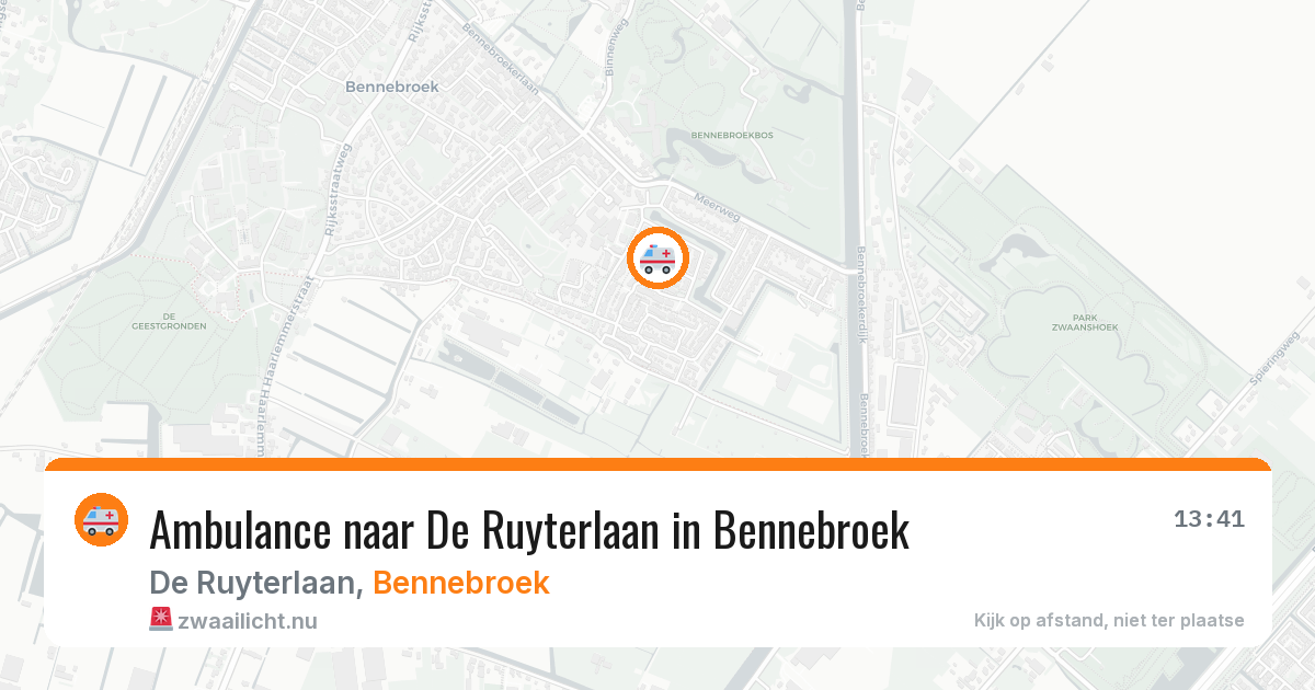 Ambulance naar De Ruyterlaan in Bennebroek — 3 mei 2026