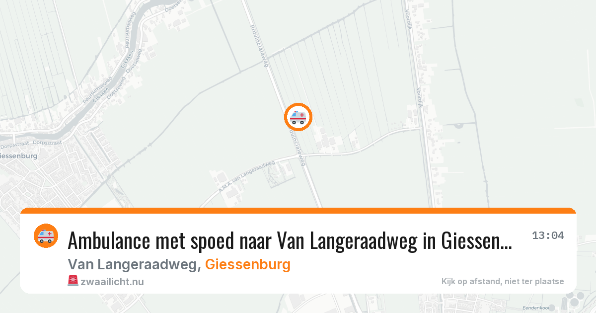 Ambulance met spoed naar Van Langeraadweg in Giessenburg — 13 jul 2026