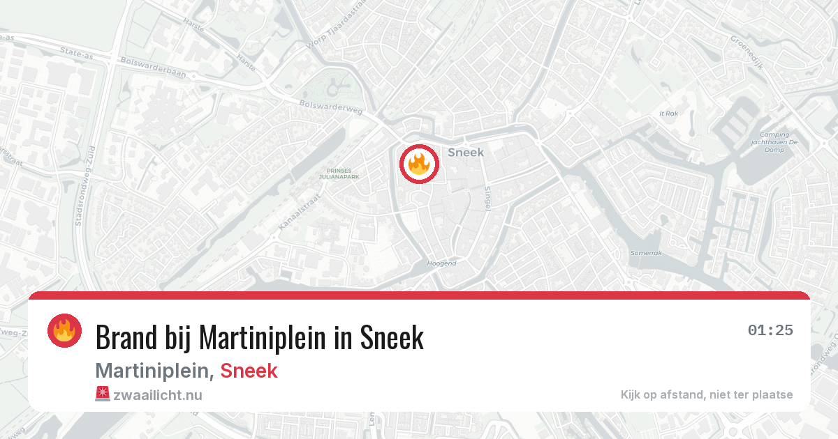 Brand bij Martiniplein in Sneek — 9 apr 2026
