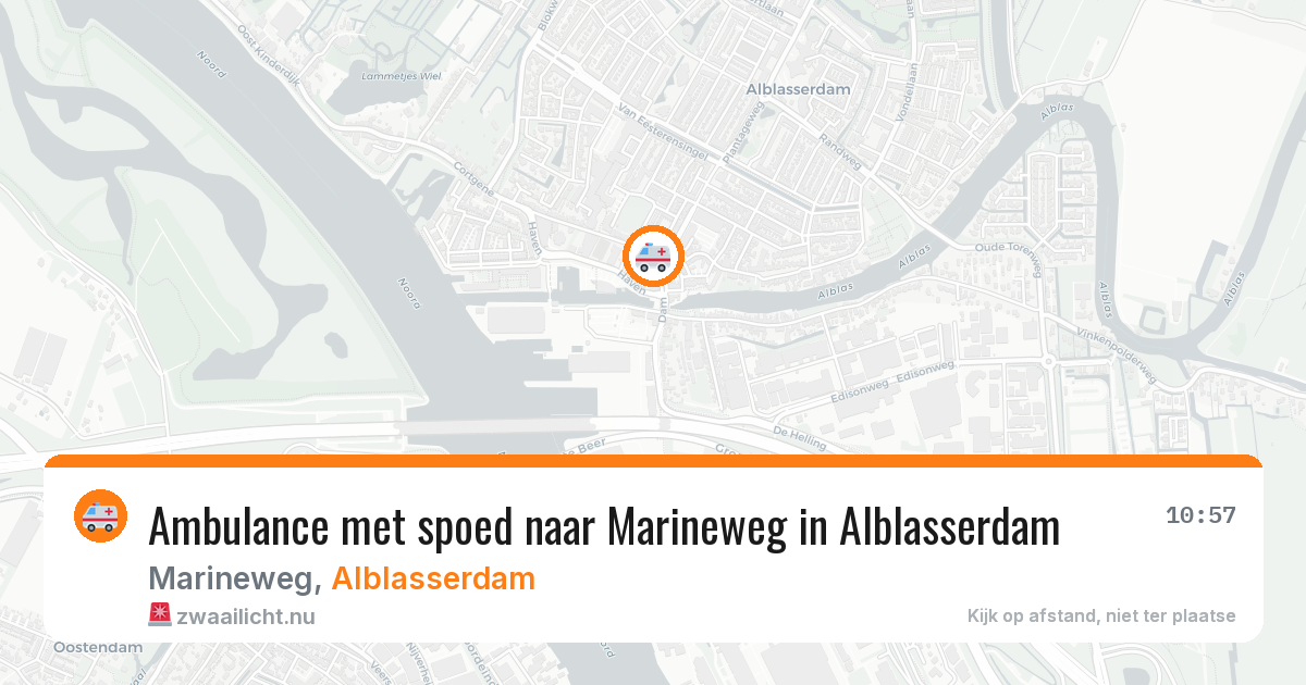 Ambulance met spoed naar Marineweg in Alblasserdam — 18 mrt 2026