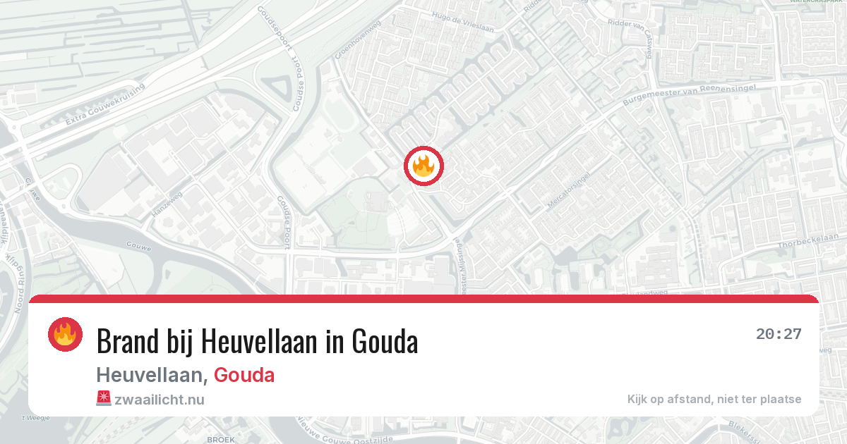 Brand bij Heuvellaan in Gouda — 25 mei 2026