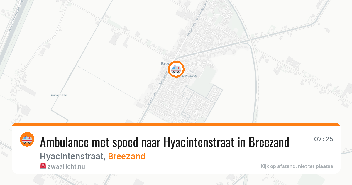 Ambulance met spoed naar Hyacintenstraat in Breezand — 16 jul 2026