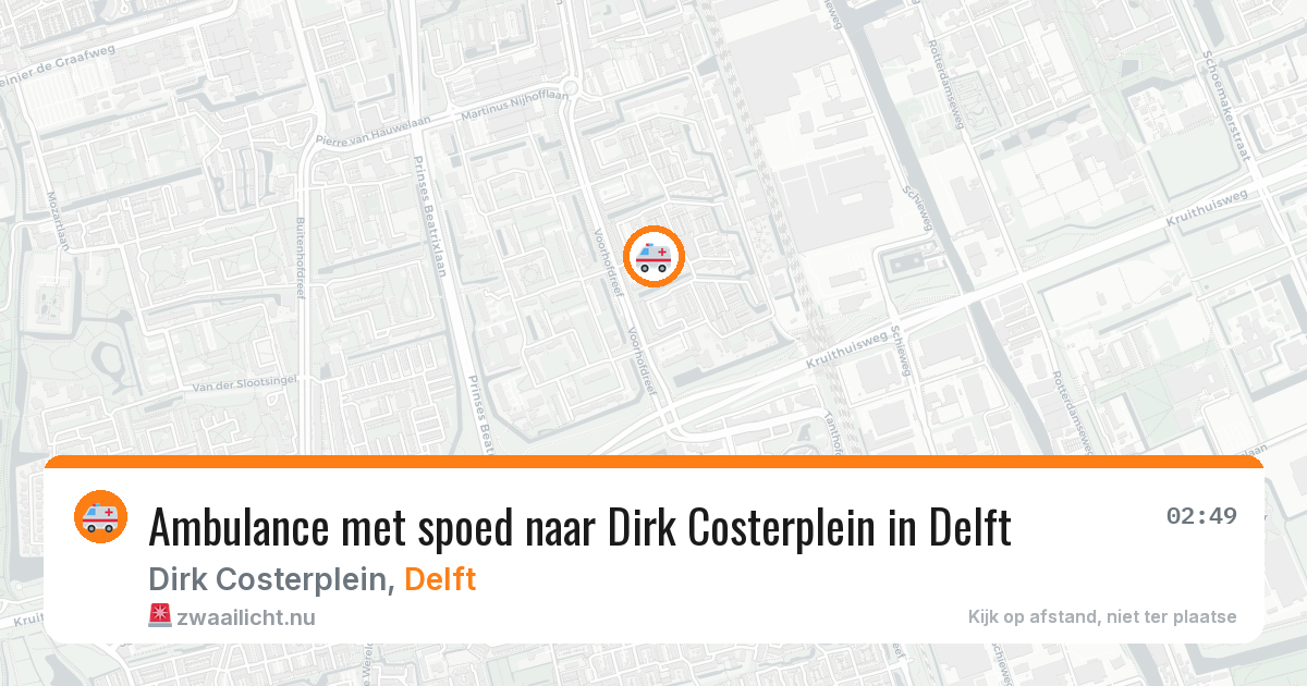 Ambulance met spoed naar Dirk Costerplein in Delft — 21 mrt 2026