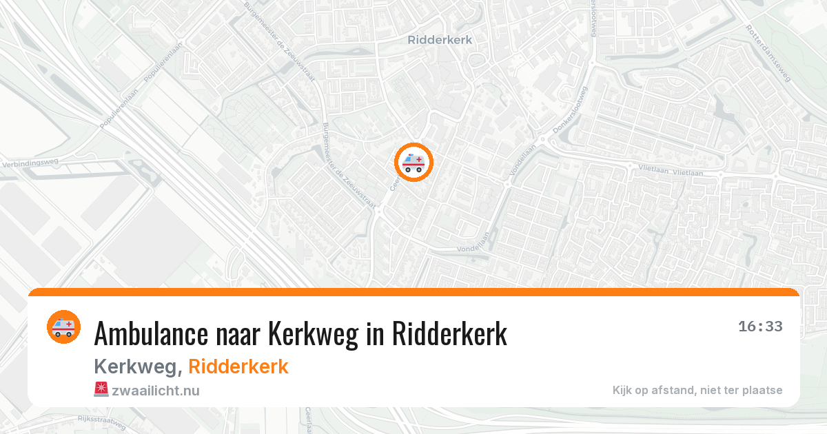 Ambulance naar Kerkweg in Ridderkerk — 25 jul 2026