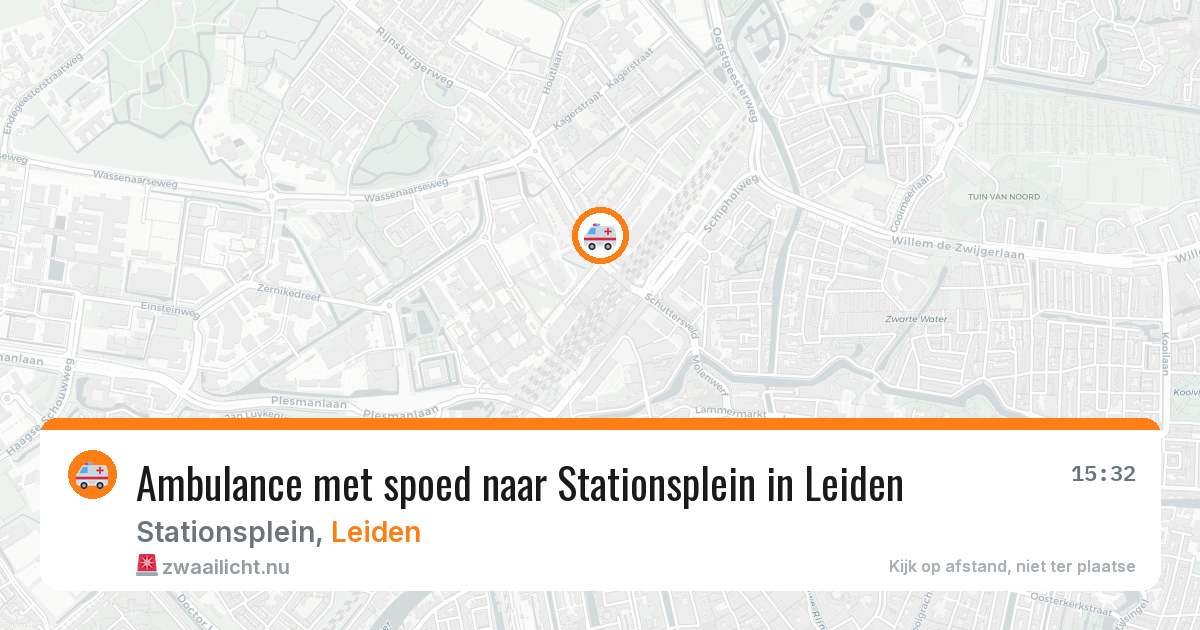Ambulance met spoed naar Stationsplein in Leiden — 16 mei 2026