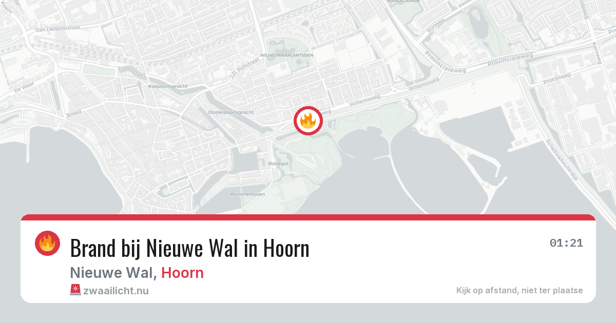 Brand bij Nieuwe Wal in Hoorn — 17 jul 2026