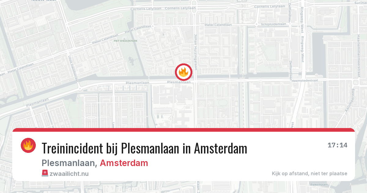 Treinincident bij Plesmanlaan in Amsterdam — 24 mrt 2026