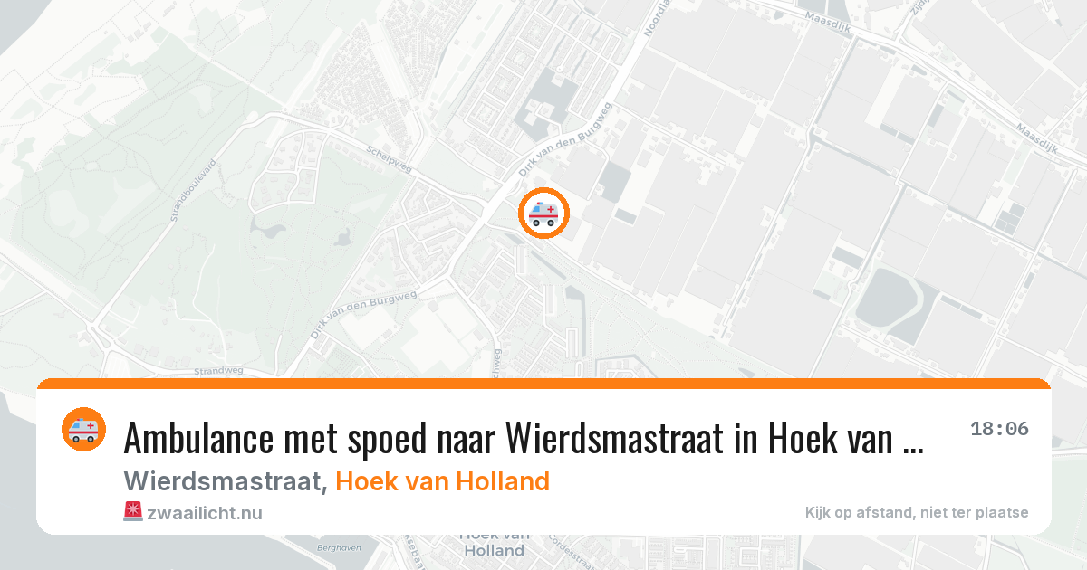 Ambulance met spoed naar Wierdsmastraat in Hoek van Holland — 14 apr 2026