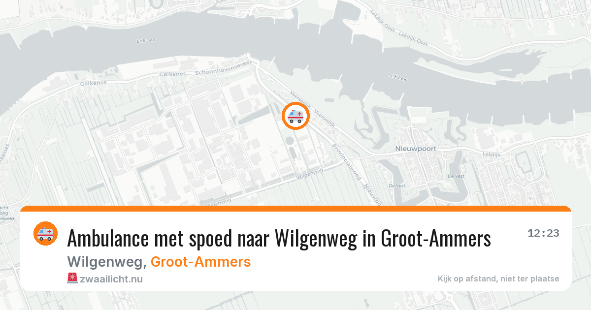 Ambulance met spoed naar Wilgenweg in Groot-Ammers — 16 jul 2026