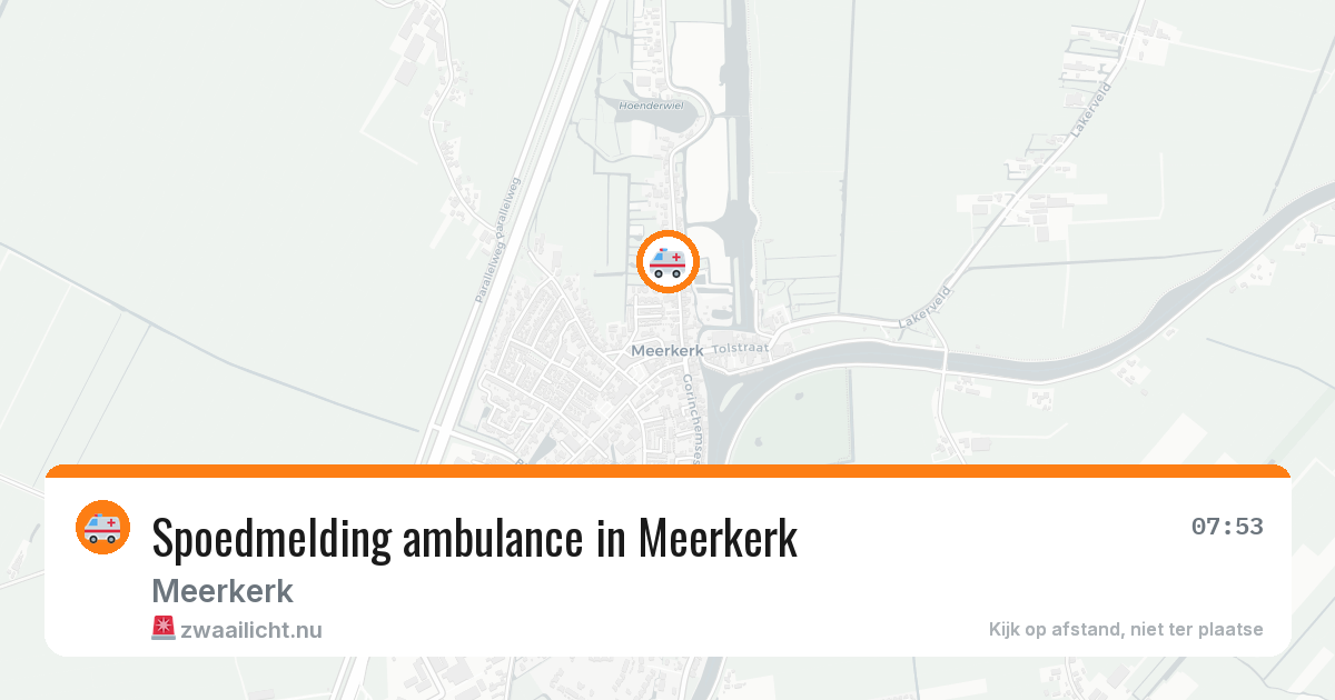 Spoedmelding ambulance in Meerkerk — 16 jul 2026