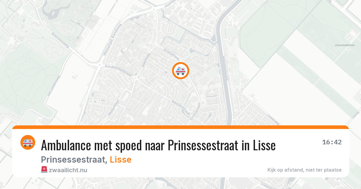 Ambulance met spoed naar Prinsessestraat in Lisse — 23 mrt 2026