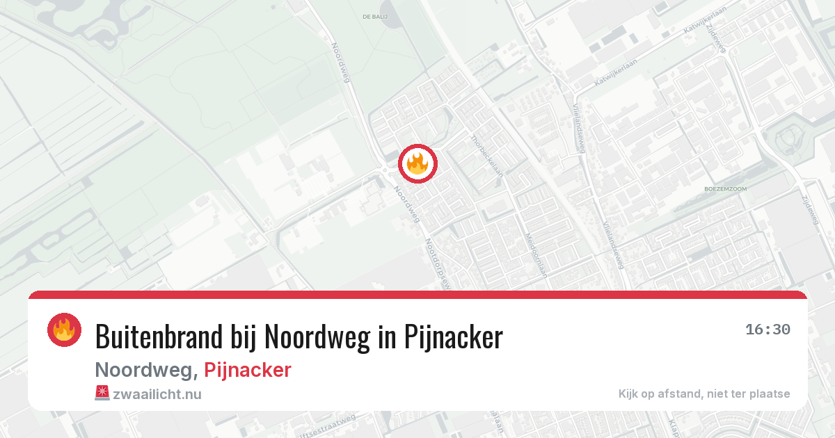 Buitenbrand bij Noordweg in Pijnacker — 12 jul 2026