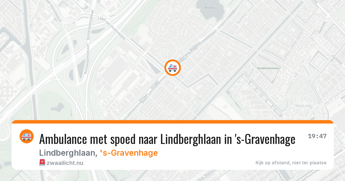 Ambulance met spoed naar Lindberghlaan in 's-Gravenhage — 16 jul 2026