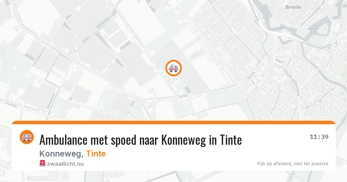 Ambulance met spoed naar Konneweg in Tinte — 16 jul 2026