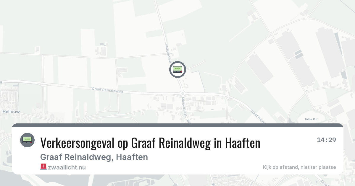 Verkeersongeval op Graaf Reinaldweg in Haaften — 10 jul 2026