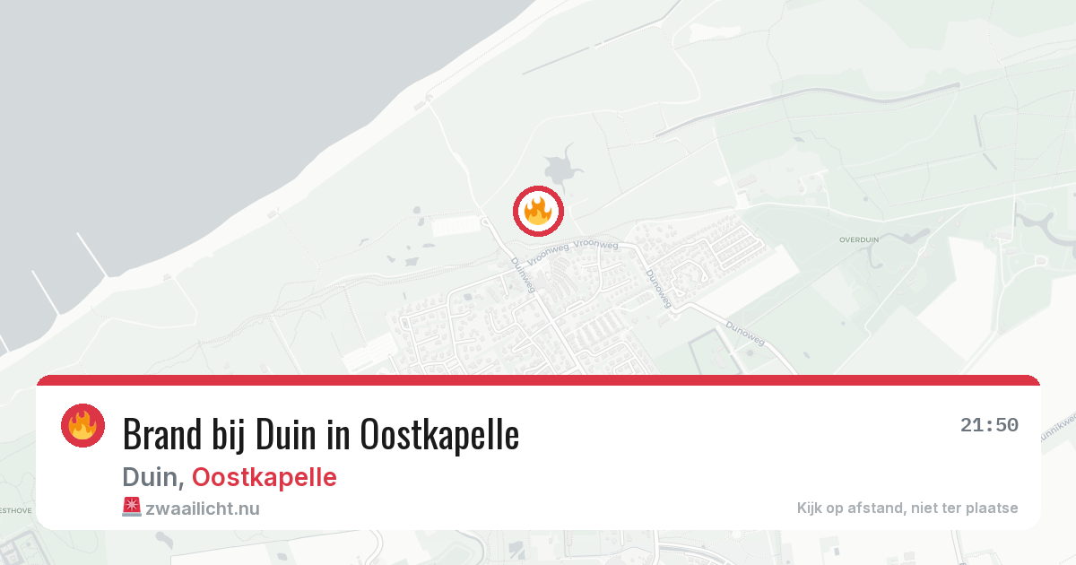 Brand bij Duin in Oostkapelle — 21 mei 2026