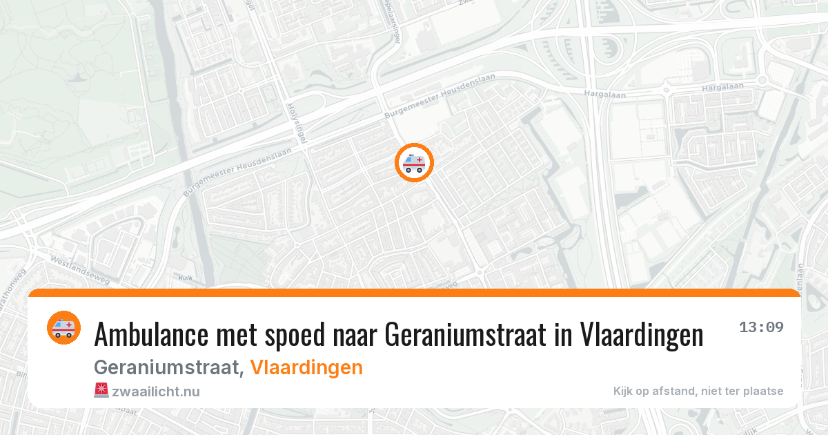 Ambulance met spoed naar Geraniumstraat in Vlaardingen — 23 mrt 2026